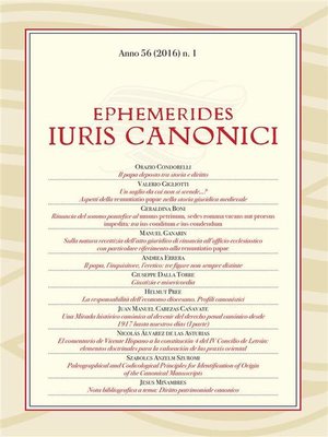 cover image of Ephemerides Iuris Canonici